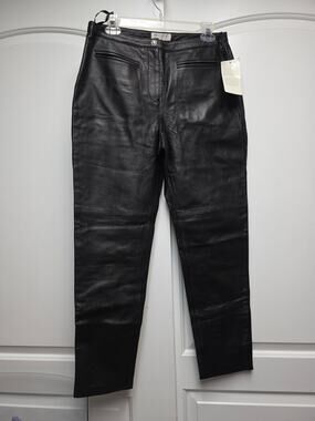 Hugo Buscati Collection Leather Pants Black Sz 10 NWT